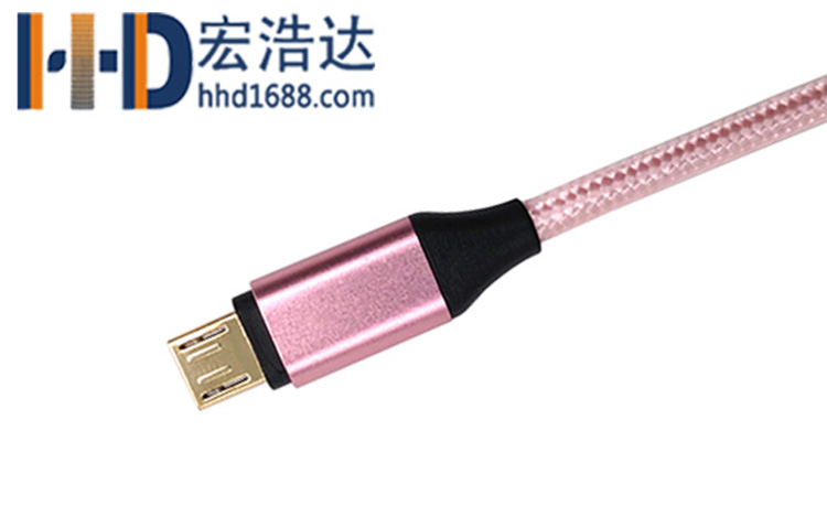 数据线厂家镀金安卓数据线编织闪充micro USB快充数据线工厂直销
