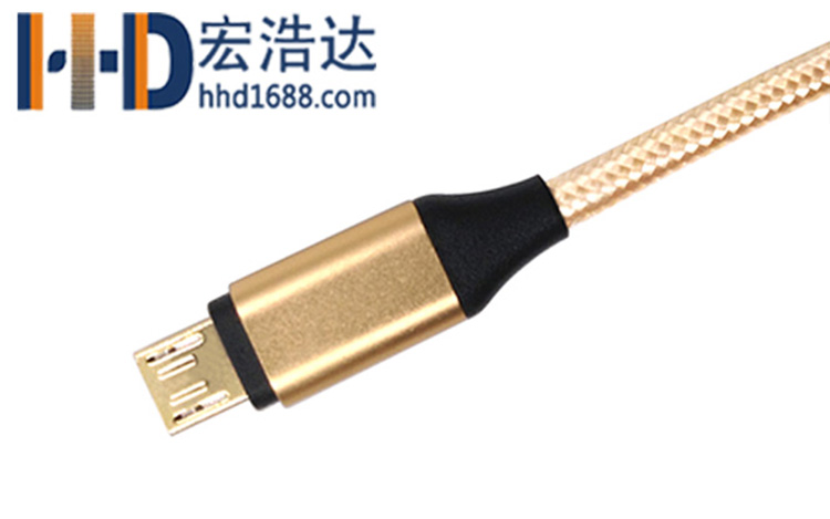数据线厂家镀金安卓数据线编织闪充micro USB快充数据线工厂直销